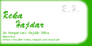 reka hajdar business card