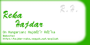 reka hajdar business card